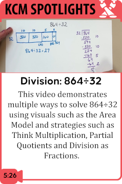 Division: A Range of Strategies for Solving 864 divided by 32