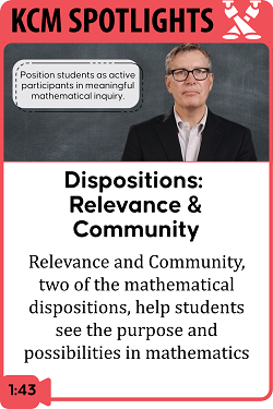 Mathematical Dispositions: Relevance and Community