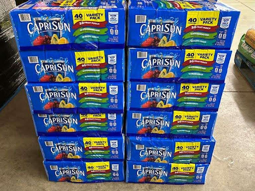 12 boxes of 40-count CapriSun packages in 2 stacks