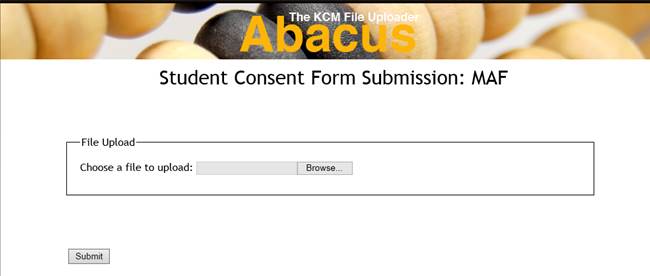 Student Consent form Screen-shot