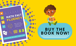 Math Fact Fluency book with cartoon kids